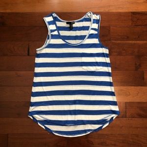 Aqua Striped Pocket Tank
